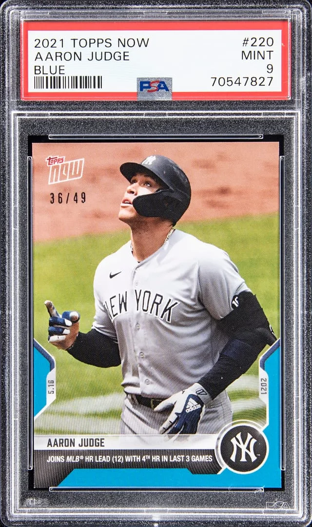 2021 Topps Now Aaron Judge Purple #220 card image