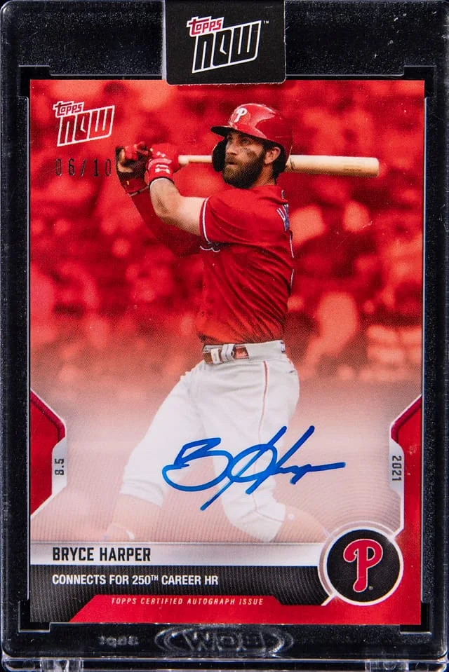 2021 Topps Now Bryce Harper Autograph Red #6170 card image