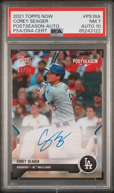 2021 Topps Now Corey Seager Postseason Autograph #PS18A card image