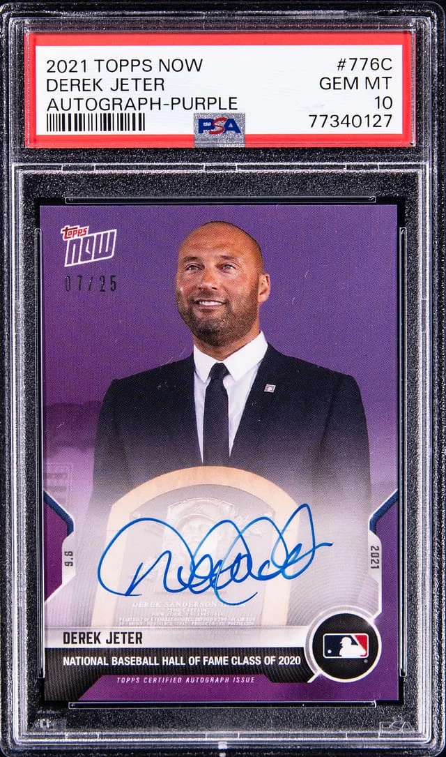 2021 Topps Now Derek Jeter Autograph Purple #776C card image