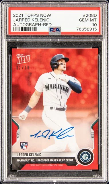 2021 Topps Now Jarred Kelenic Autograph-Red #208D card image