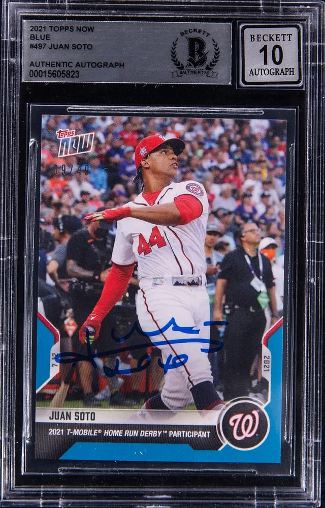 2021 Topps Now Juan Soto Blue #497 card image
