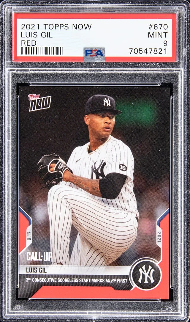 2021 Topps Now Luis Gil Red #670 card image