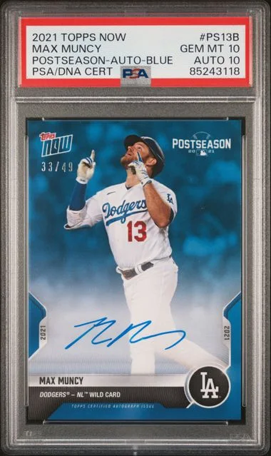2021 Topps Now Max Muncy Postseason Autograph-Blue #PS13B card image
