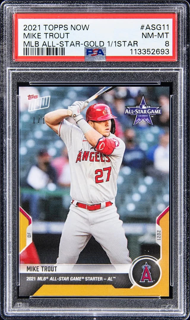 2021 Topps Now Mike Trout MLB All-Star Gold 1/1Star #ASG-11 card image