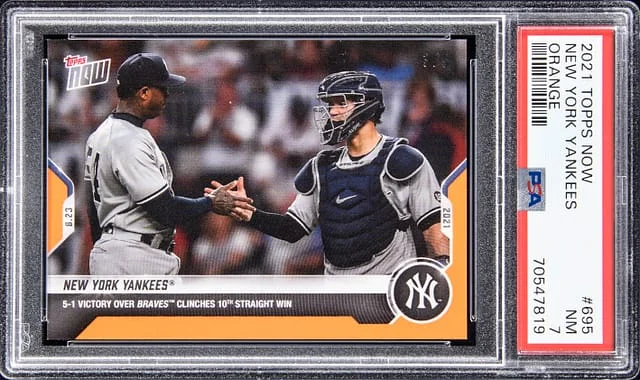 2021 Topps Now New York Yankees Orange #695 card image