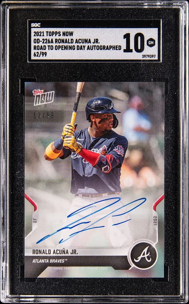2021 Topps Now Ronald Acuna Jr. Road to Opening Day Autographed #OD-226A card image