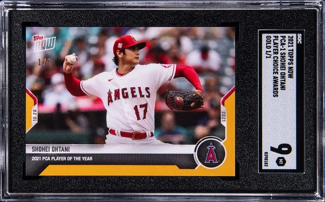2021 Topps Now Shohei Ohtani Players Choice Awards Gold #PCA-1 card image