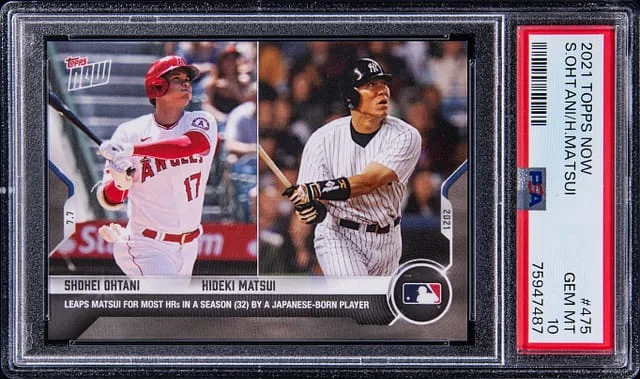2021 Topps Now Shohei Ohtani/Hideki Matsui #475 card image