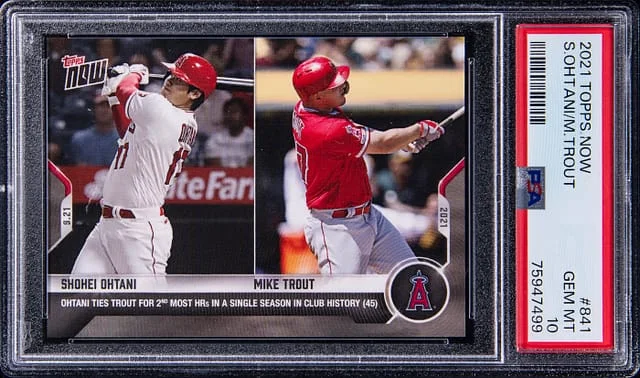 2021 Topps Now Shohei Ohtani/Mike Trout #841 card image