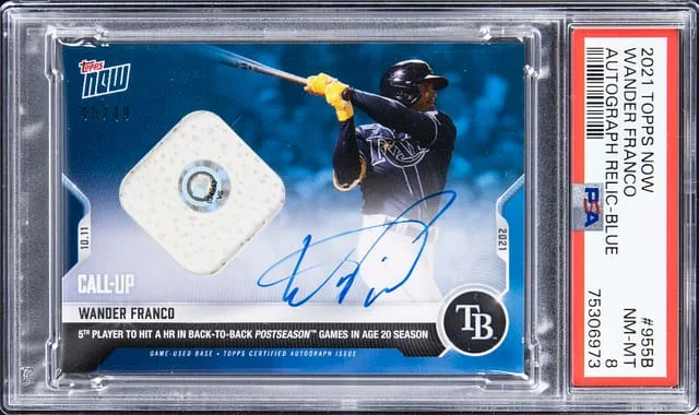 2021 Topps Now Wander Franco Autograph Relic Blue #955B card image