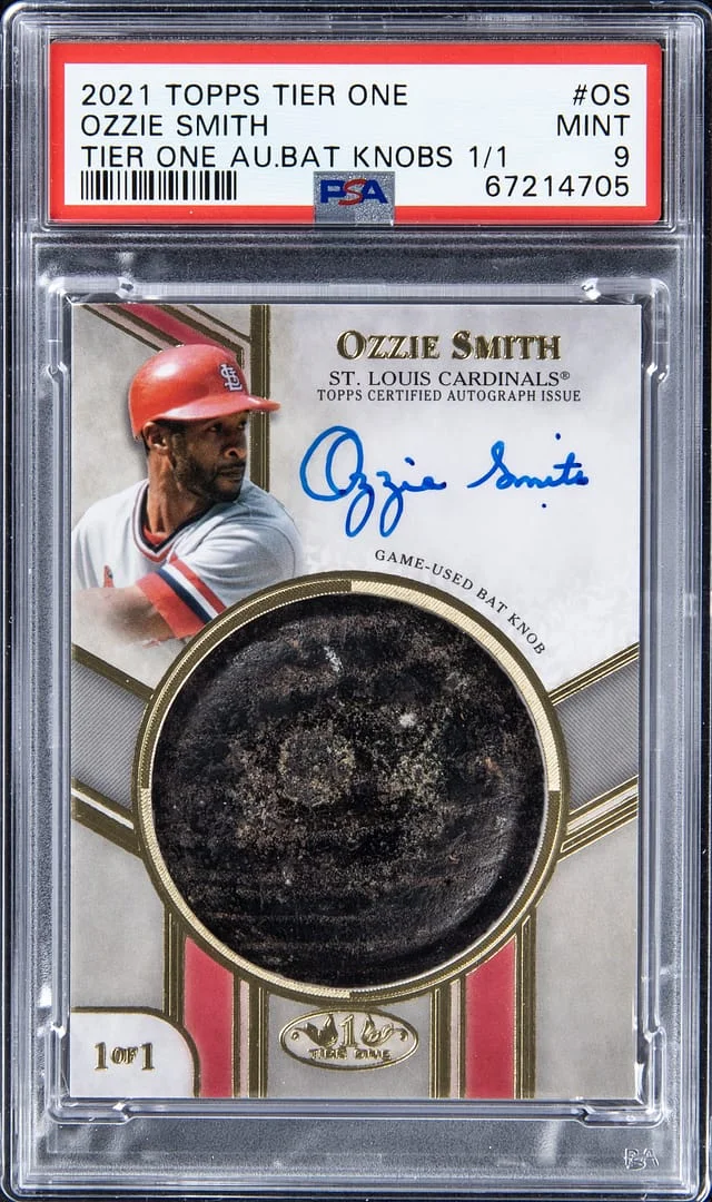 2021 Topps Ozzie Smith Tier One Autograph Bat Knobs #BKA-OS card image
