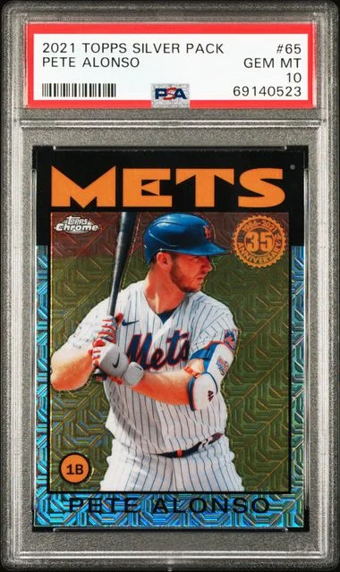 2021 Topps Pete Alonso Silver Pack 1986 Chrome #86BC-65 card image