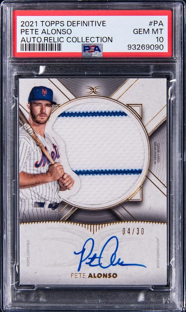 2021 Topps Pete Alonso Definitive Autograph Relic Collection #ARC-PA card image