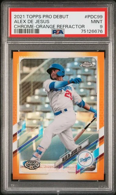 2021 Topps Pro Debut Alex De Jesus Chrome Orange Refractor #PDC-99 card image