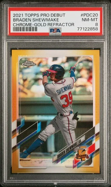 2021 Topps Pro Debut Braden Shewmake Chrome-Gold Refractor #Pdc20 card image