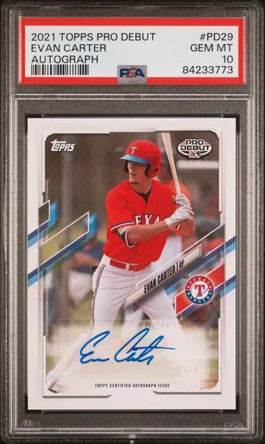 2021 Topps Pro Debut Evan Carter Autograph #PD29 card image