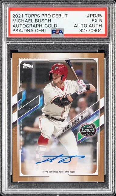 2021 Topps Pro Debut Michael Busch Autograph-Gold #PD85 card image