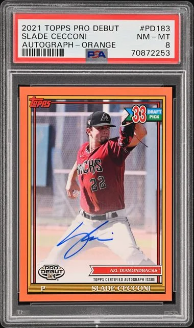 2021 Topps Pro Debut Slade Cecconi Autographs Orange #PD-183 card image