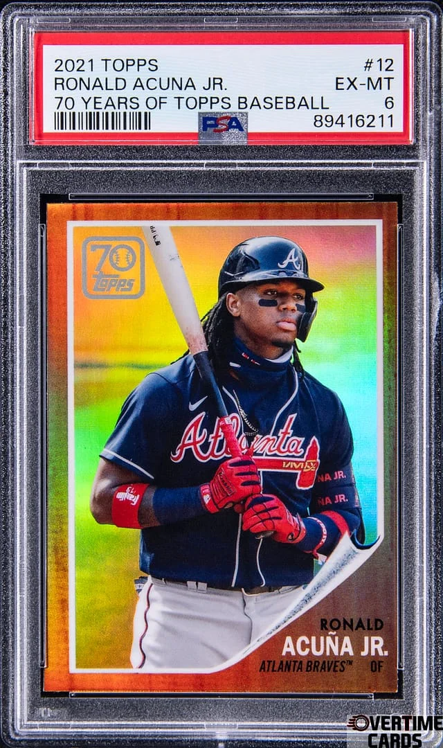 2021 Topps Ronald Acuna Jr. 70 Years Of Topps Baseball Chrome #12 card image