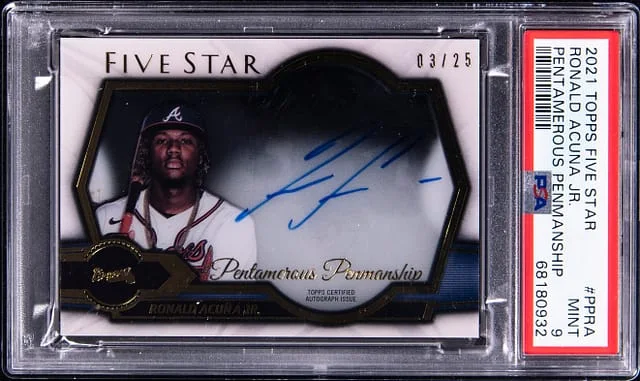 2021 Topps Ronald Acuna Jr. Five Star Pentamerous Penmanship #PPRA card image