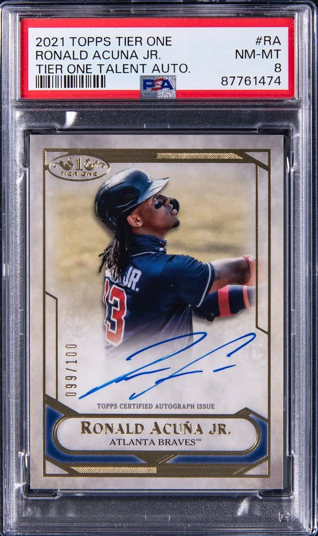 2021 Topps Ronald Acuna Jr. Tier One Talent Autograph #RA card image