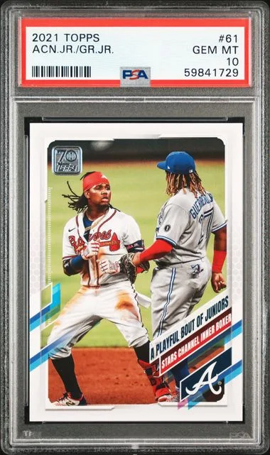2021 Topps Ronald Acuna Jr./Vladimir Guerrero Jr. #61 card image