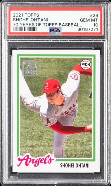 2021 Topps Shohei Ohtani 70 Years Of Topps Baseball #28 card image