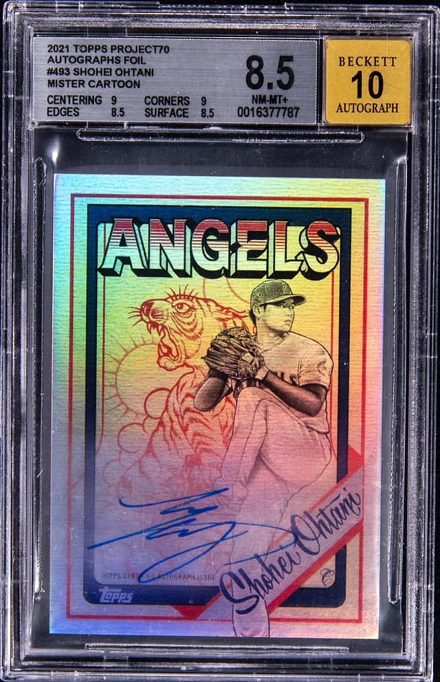 2021 Topps Shohei Ohtani Project70 Autographs Foil Mister Cartoon #493-A card image