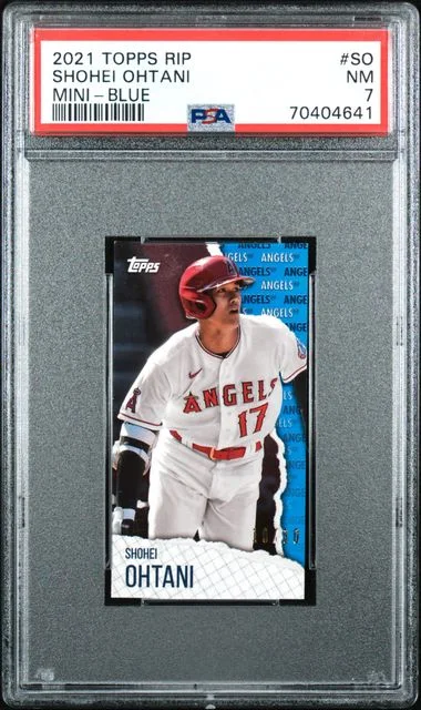 2021 Topps Shohei Ohtani Rip Mini Blue #MRIP-SO card image