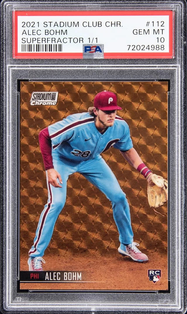 2021 Topps Stadium Club Chrome Alec Bohm Superfractor #112 card image