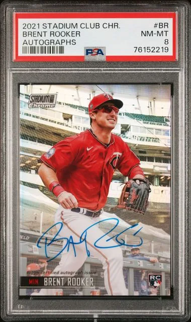 2021 Topps Stadium Club Chrome Brent Rooker Base Autographs #BR card image