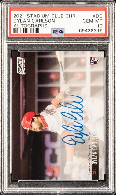2021 Topps Stadium Club Chrome Dylan Carlson Base Autographs #DC card image