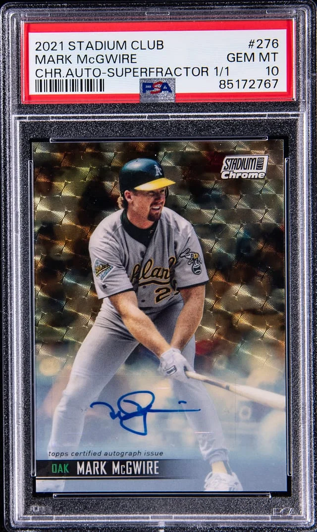 2021 Topps Stadium Club Chrome Mark McGwire Autographs Superfractor #276 card image