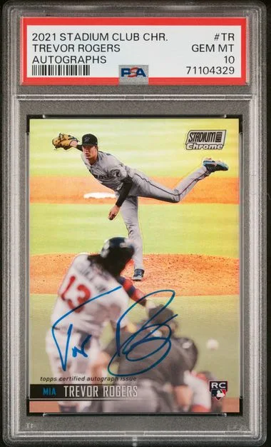 2021 Topps Stadium Club Chrome Trevor Rogers Base Autographs #SCCBA-TR card image