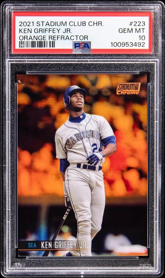 2021 Topps Stadium Club Ken Griffey Jr. Orange Refractor #223 card image