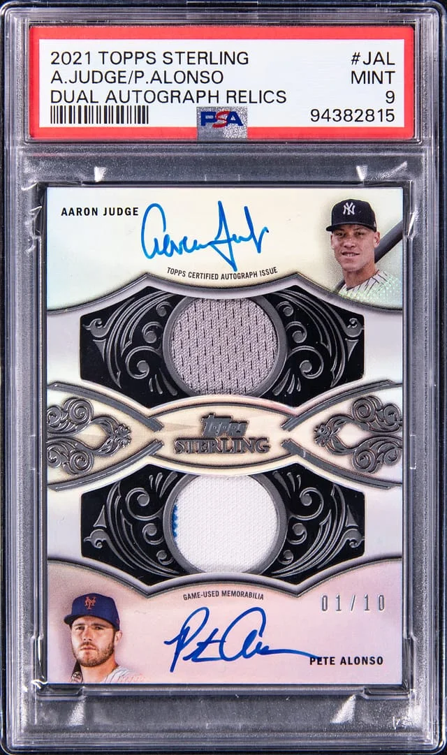 2021 Topps Sterling Aaron Judge/Pete Alonso Dual Autograph Relics #JAL card image