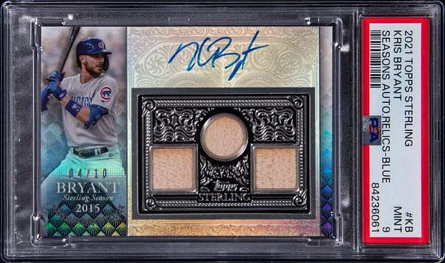 2021 Topps Sterling Kris Bryant Seasons Autograph Relics Blue #KB card image