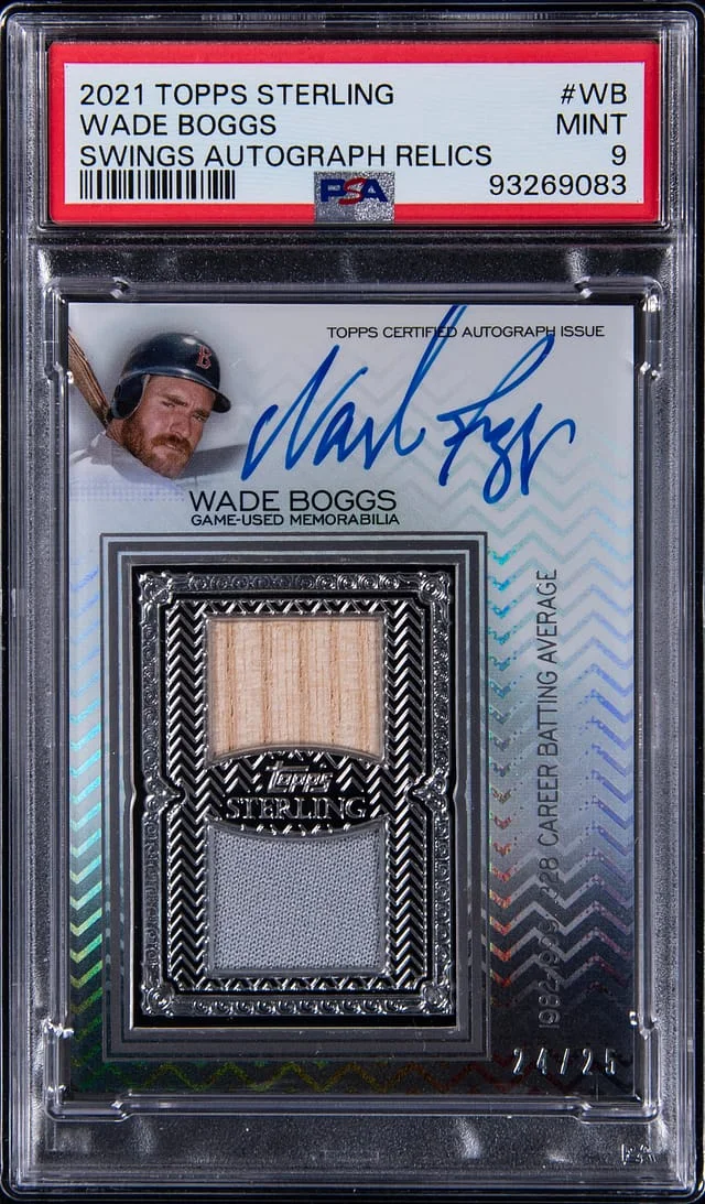 2021 Topps Sterling Wade Boggs Swings Autograph Relics #SWAR-WB card image