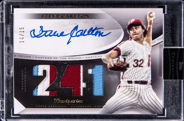 2021 Topps Steve Carlton Luminaries Masters of the Mound Autograph Patch #MOMAP-SC card image