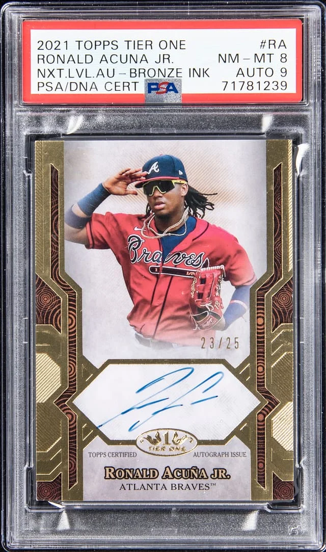 2021 Topps Tier One Next Level Autographs NLA-RA Ronald Acuna Jr. #no-number card image
