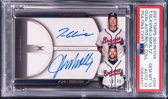 2021 Topps Tom Glavine/John Smoltz Definitive Dual Autographs Relic Caollection #DAR-GM card image