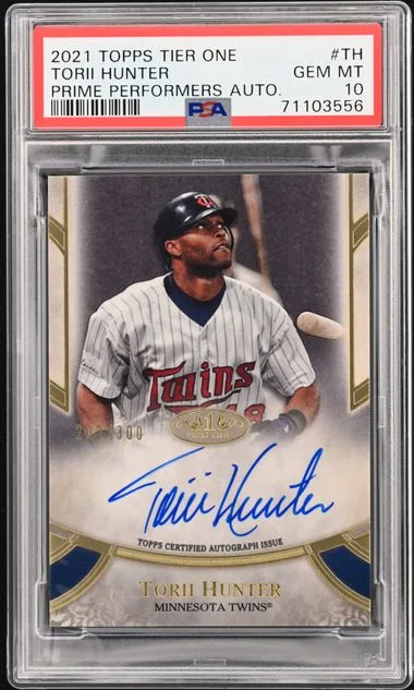 2021 Topps Torii Hunter Tier One Prime Performers Autographs #TH card image