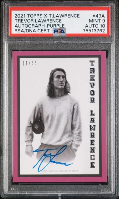 2021 Topps Trevor Lawrence X Autograph-Purple #49A card image