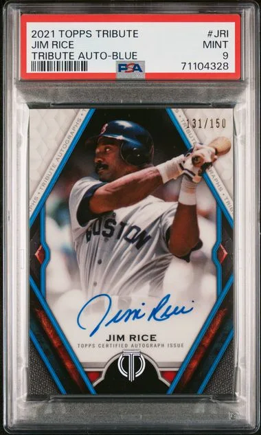 2021 Topps Tribute Jim Rice Autographs Blue #TA-JRI card image