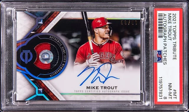 2021 Topps Tribute Mike Trout Autograph Patches #AP-MT card image