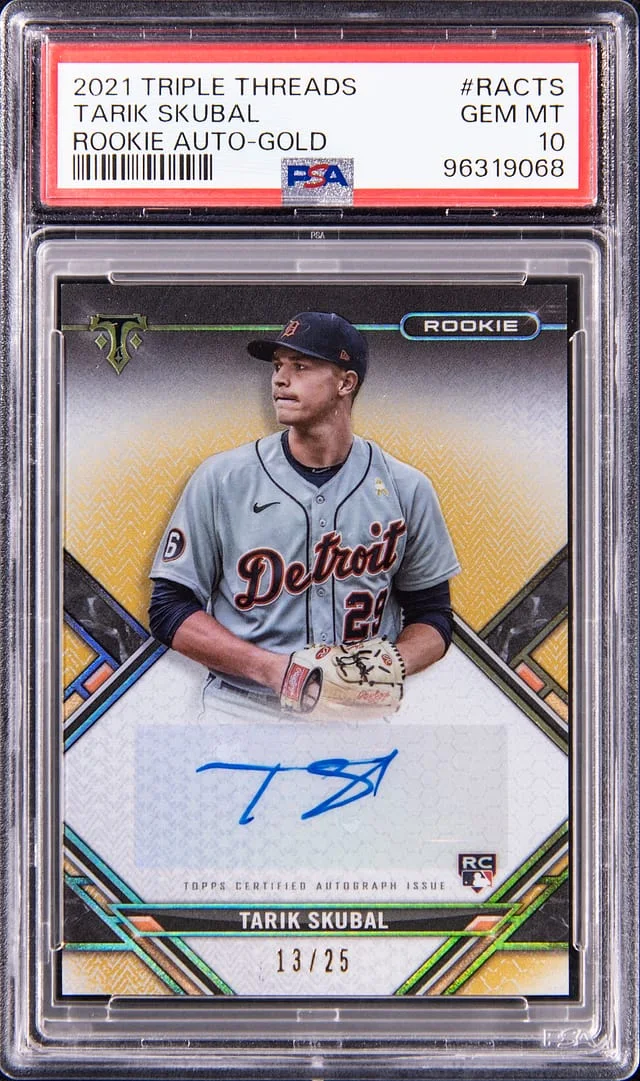 2021 Topps Triple Threads Tarik Skubal Autograph Gold #RAC-TS card image
