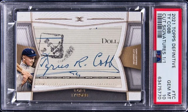 2021 Topps Ty Cobb Definitive Collection Cut Signatures #DCS-TC card image