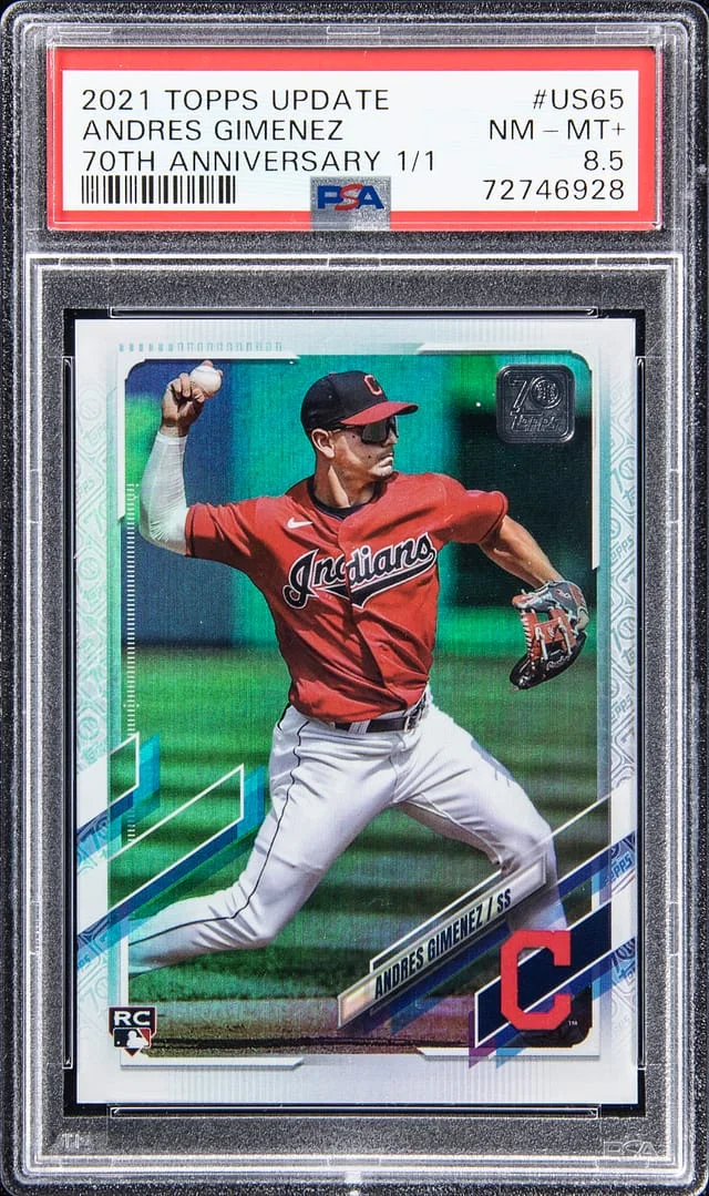 2021 Topps Update Andres Gimenez 70th Anniversary Foil #US65 card image
