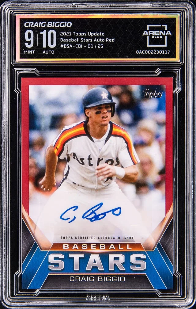 2021 Topps Update Craig Biggio Baseball Stars Auto Red #BSA-CBI card image